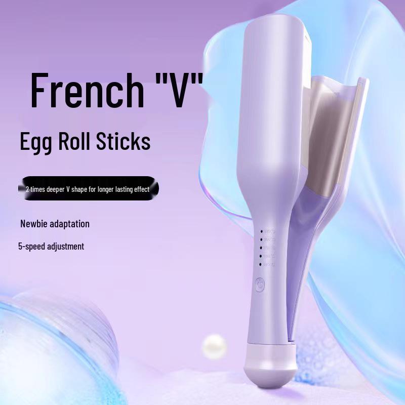 32mm Large Barrel Curling Iron with Deep V Wave Design for Safe and Effective Hair Styling