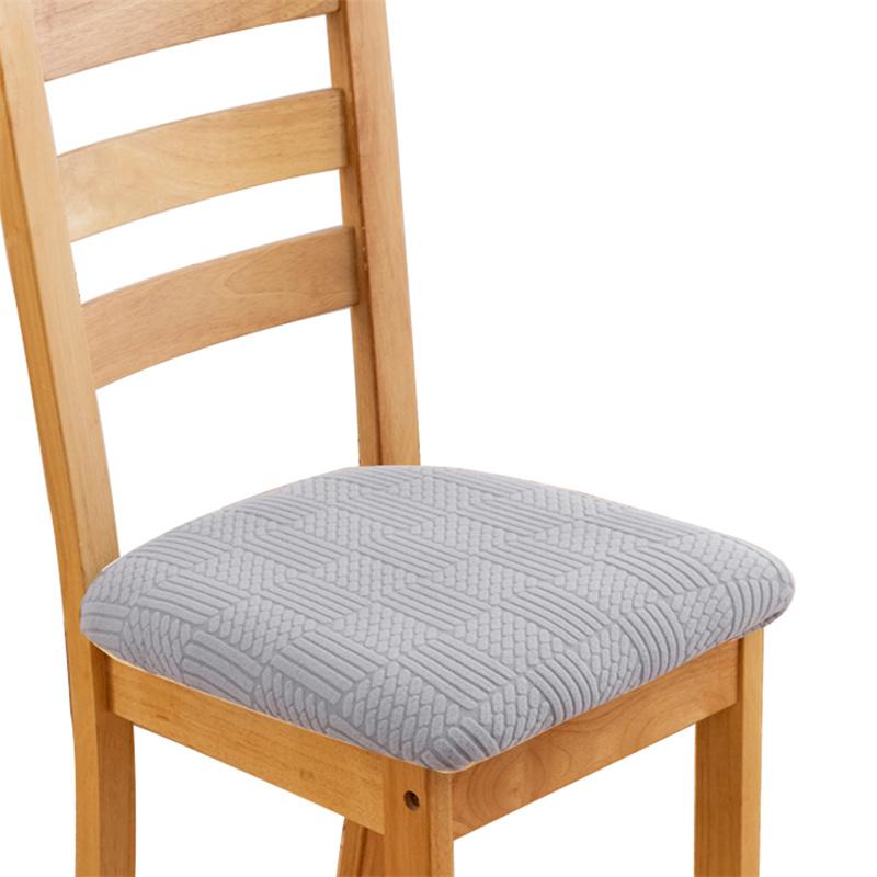 1Pc Elastic Dining Chair Seat Covers Jacquard Stretch Chair Cover Removable Seat Cushion Slipcover For Home Party Cafe