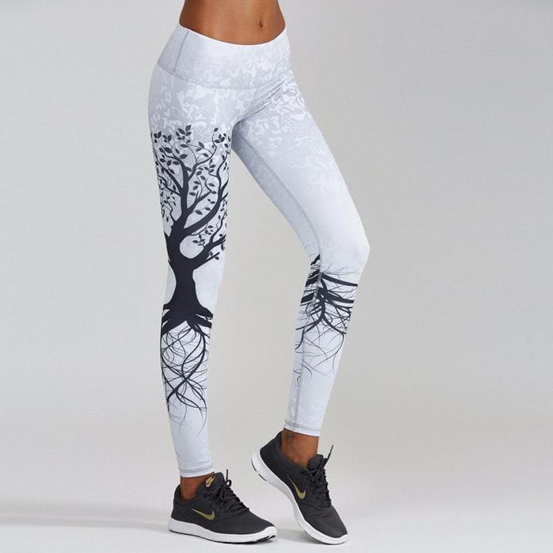 SCIONE Europa Amerika Digitaltrykk Stort Tre Hofter Høy Midje Sport Fitness Yoga Stoff Leggings