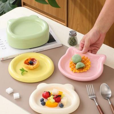 Bol pour chat en plastique PP durable Assiette à pâtisserie Petit ours Gamelle pour chat Mignon Accessoires pour animaux de compagnie pour chiot chat