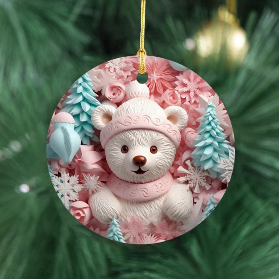 Christmas Pendant Santa Claus Elk Snowman Charm 2D Christmas Hanging Ornament with Lanyard Design Elk Window Decor