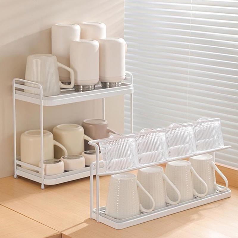 Tischplatte Doppelschicht Tassenhalter Abtropfgestell auf dem Kopf Teeset Teetasse Wasserbecher Aufbewahrungsgestell Hohes Erscheinungsbild