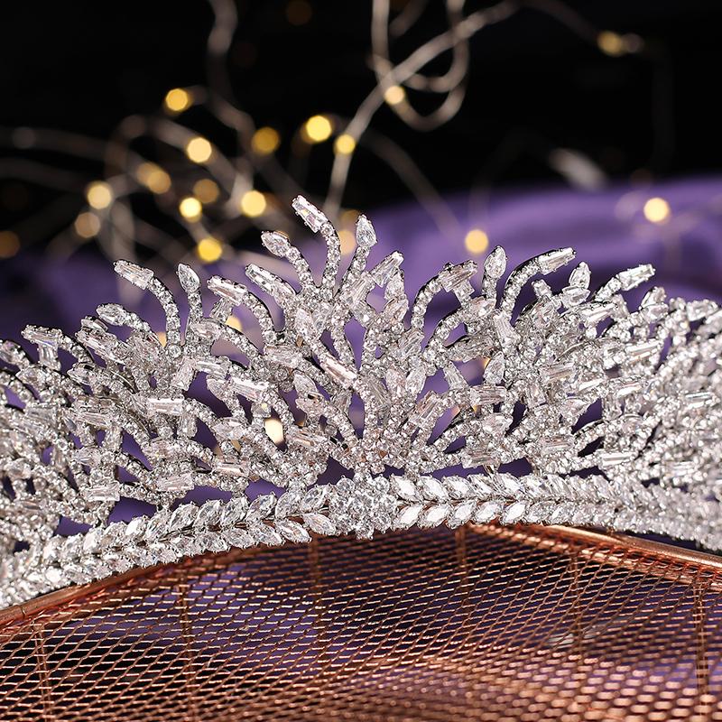Echsio Stock Wedding Tiara Classic New Exquisite Design Bridal Hair Accessory Vintage Crown for Women BC6480 Corona Princesa
