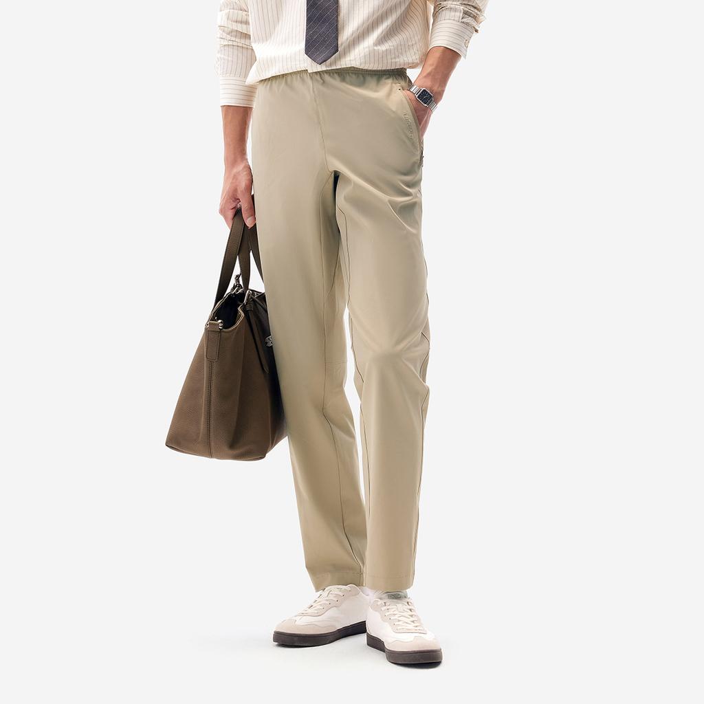 Li Ning Simple Comfortable Versatile Solid Color Straight Leg Casual Mid Waist Sports Pants Men Bottoms AYKV937-3