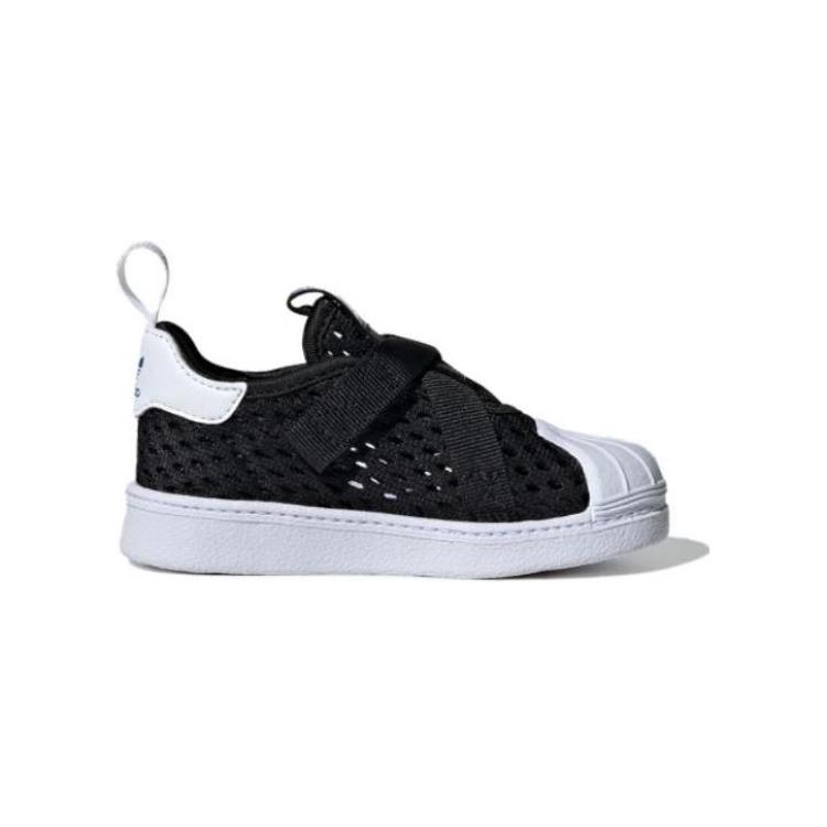 adidas Originals SST 360 3.0 Comfortable Shock Absorbing Durable Low Top Walking Shoes Baby Shoes Black White IE8199