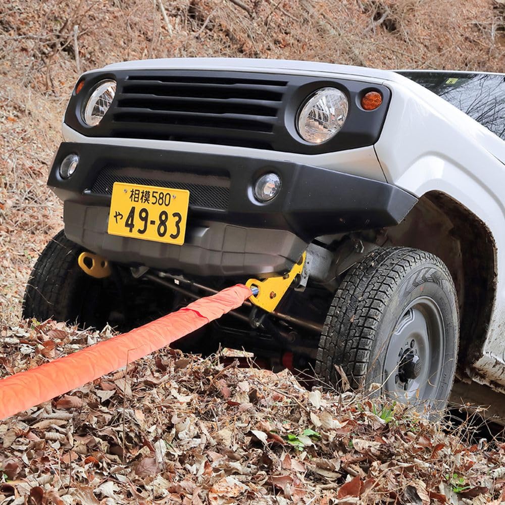 Apio Front Left Tow Hook for Vehicles with Tactical 9mm Thick [FL] Bumpers, [JB64, JB74] Yellow, 3070-36L