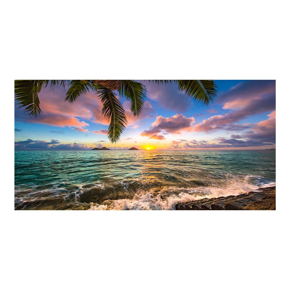 Sea View Beach Scenery Coconut Tree Image Tropical Palm Plant Wall Art Poster Canvas Painting Modern Home Bedroom Decoration