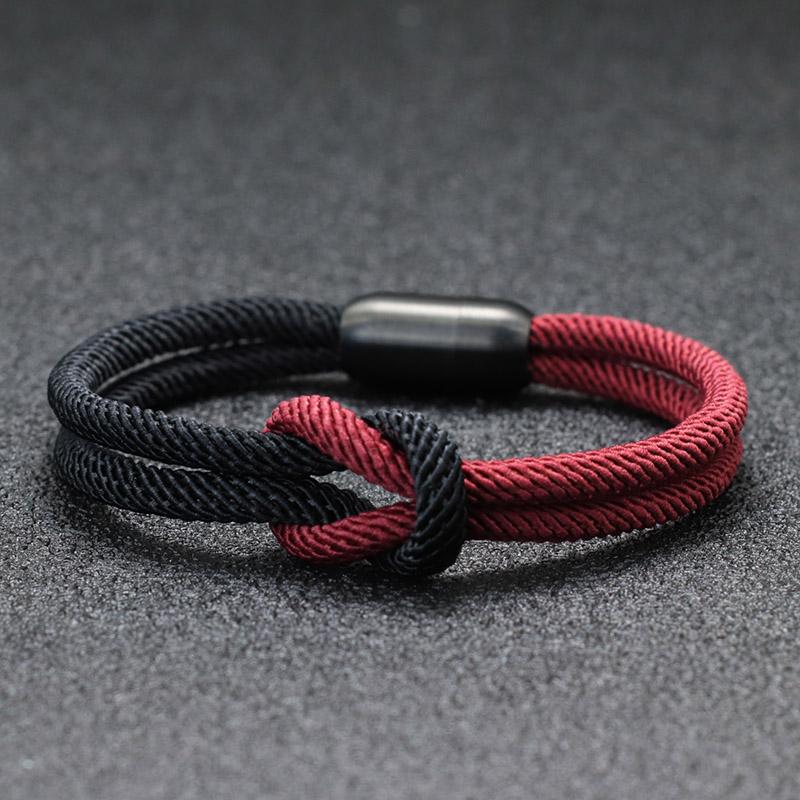 Noter New Colorblock Cord Chain Bracelet Men Stainless Steel Magentic Clasp Yellow Blue Braclet Ukraine Symbol Erkek Bileklik