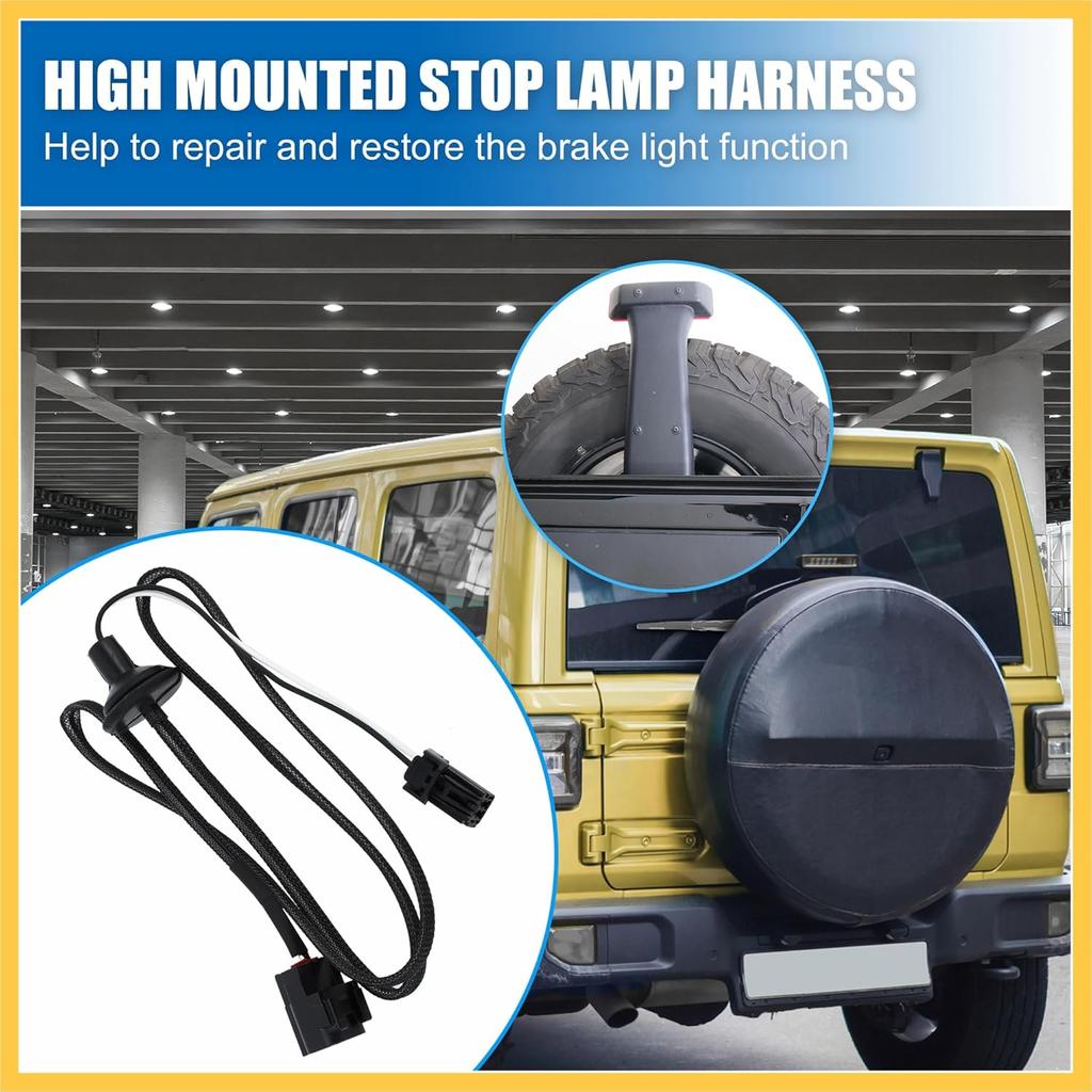 Third Brake Light Wire Harness for Jeep Wrangler JK 18AWG 3rd Center High Mounted Stop Lamp Harness Extension