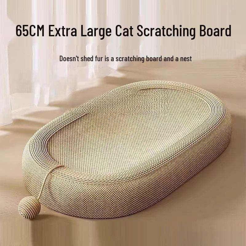 Oval Sisal Cloth Cat Scratcher and Nest with Elevated Runway - Big Face Design, Free Shipping