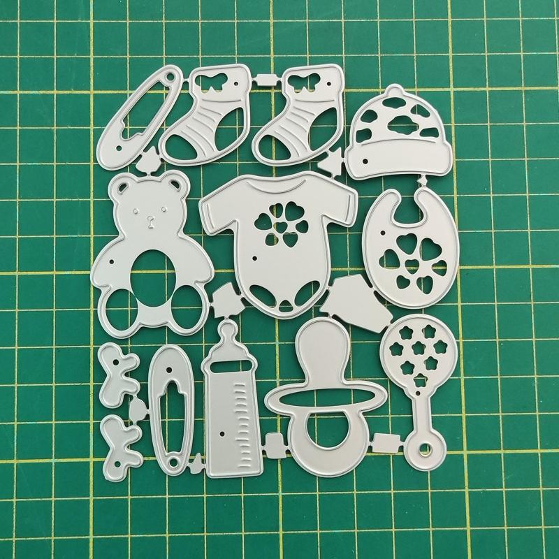 Infant Toy Die Cuts Embossing Cutting Dies Templates 4x4.57Inch for Kids Card Making DIY Scrapbooking Photo Album Crafts