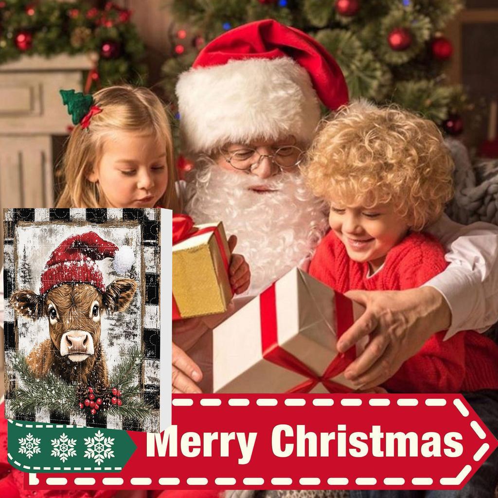 Weihnachts Überraschungsbox Kreativer Yak Weihnachtsmann Farbkarton Verpackung Acryl Cartoon Hochlandkuh Hängende Überraschungsbox