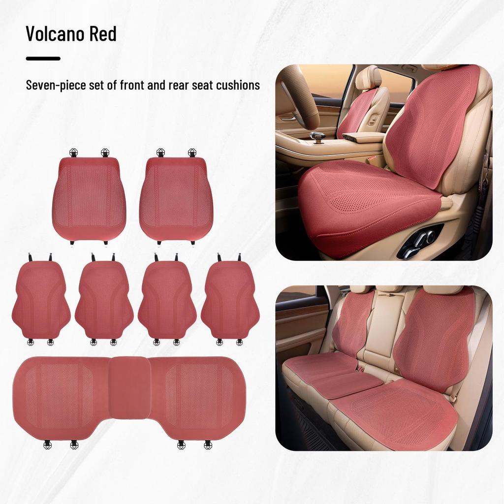 Denza Four Seasons Breathable Car Seat Cushion - Comfortable, Thin Plush, Single-Piece Cover