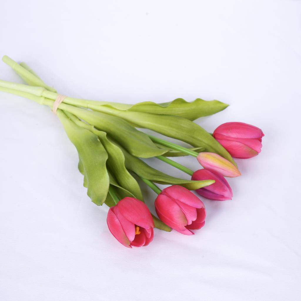 5pcs Artificial Tulip Bouquet Silicone Fake Flowers Party Decoration Living Room Table Centerpiece Floral Arrangement Decoration