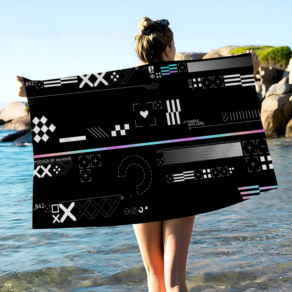 C-CSGOS 2 Printstream Howl Wild Lotus Big Microfiber Beach Towels Quick Dry Towel Sand Beach Towels Pool Towel for Travel Swim