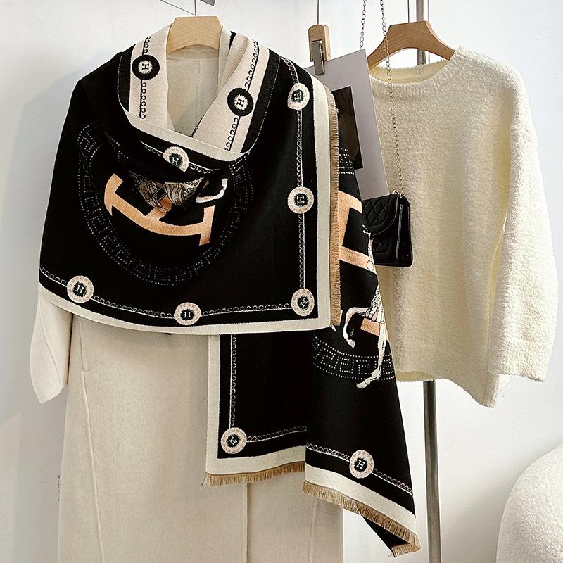 Women's Korean Style Cashew-Patterned Winter Scarf Shawl