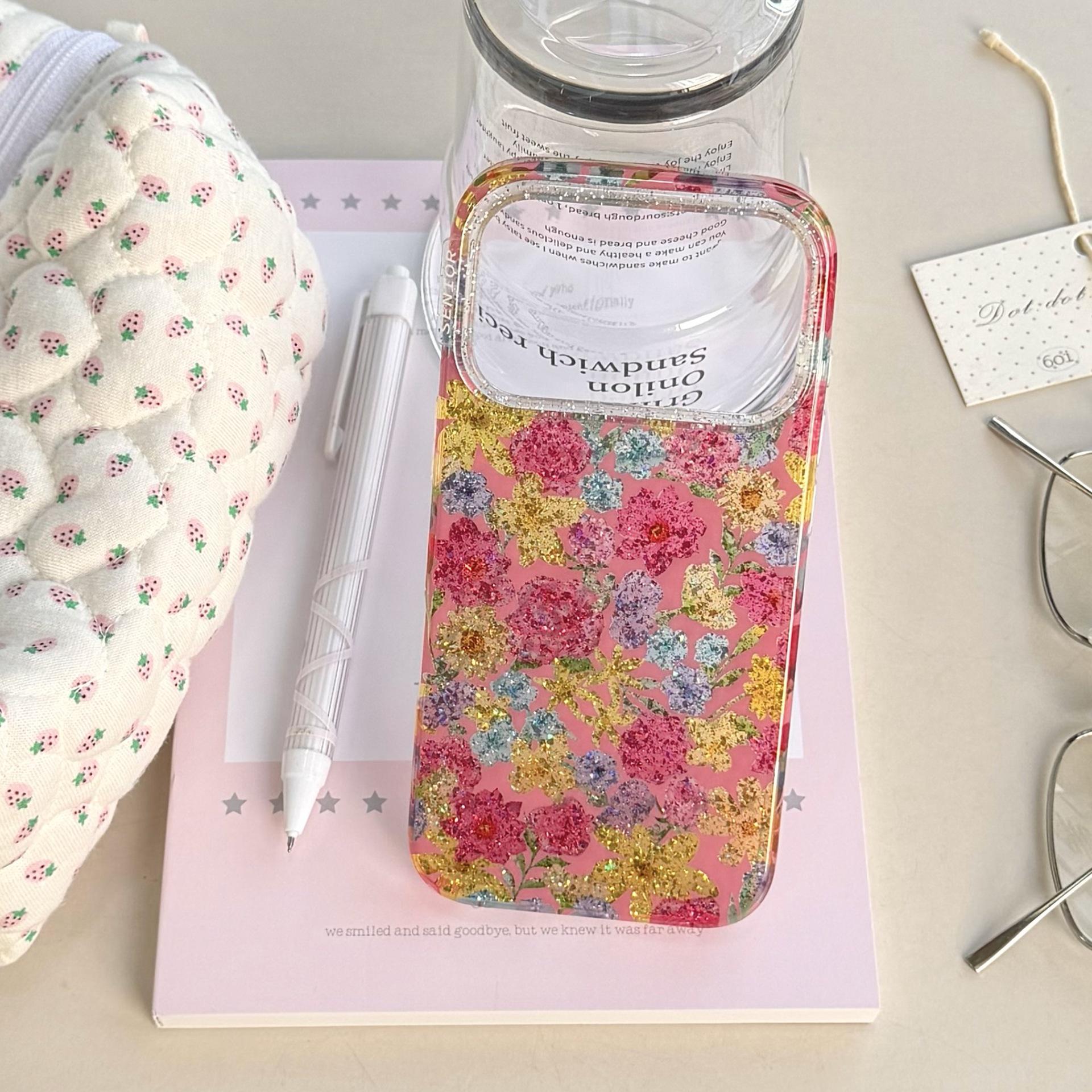 

Retro Colorful Flower Case for iPhone 16/15P/14, Apple 17PROMAX iPhone 15 Pro