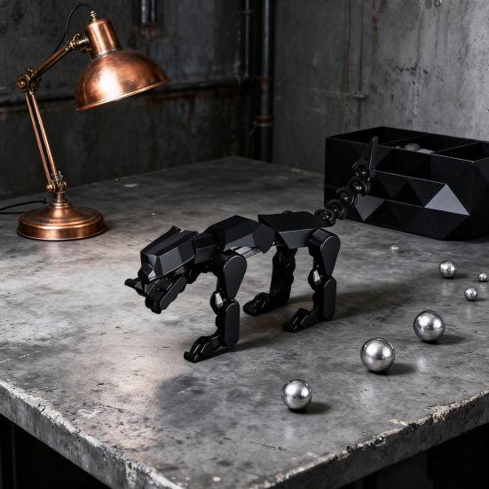 1/5Pcs 3D Printed Robot Dog Figurine Movable Joints Puppy Figure Articulated Animal Model Fidget Toy Home Office Desktop Decoration Ornament