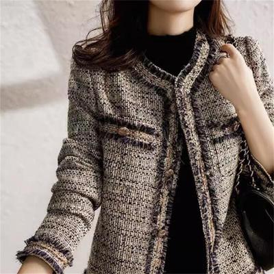 Giacca da Donna Primavera e Autunno Nuova Tweed Corta Piccola Moda Stile Estero Top