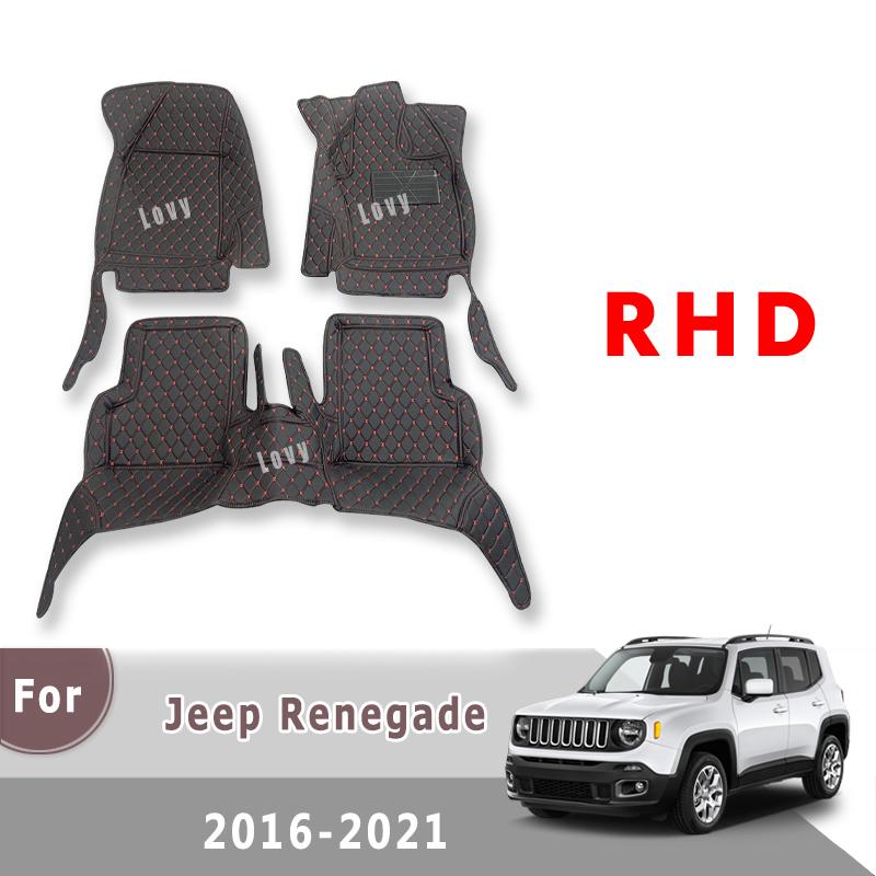 RHD Carpets For Jeep Renegade 2023 2022 2021 2020 2019 2018 2017 2016 2015 Car Floor Mats Auto Interior Rugs Parts Accessories