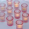 8-Unzen vertikal gestreifter gerippter kleiner zylindrischer Glas-Kerzenglas-Halter für Valentinstag-Teelicht-Anlässe