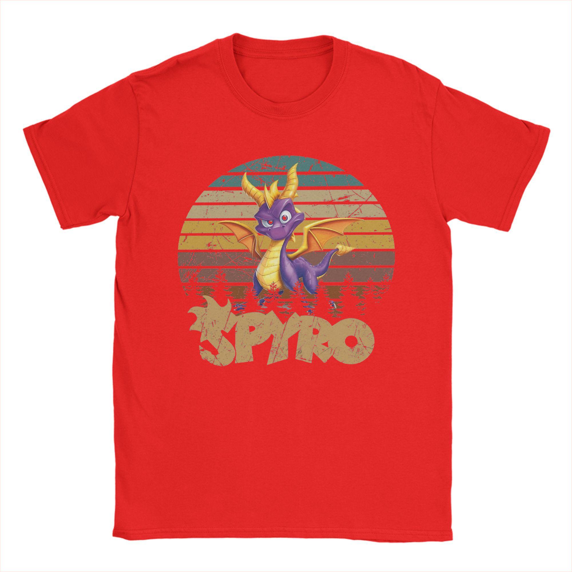 Винтажные футболки Spyro the Dragon для мужчин, хлопковая футболка с круглым вырезом, футболка с коротким рукавом, топы 4XL 5XL 6XL S