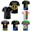 Sommer-T-Shirts mit Rundhalsausschnitt und 3D-Aufdruck der eritreischen Flagge, modisch, lässig, kurzärmelig, für Kinder und Jungen