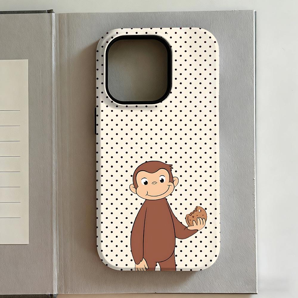 

Luxury Y2K Curious George Phone Case for iPhone 17 16e 16 15 14 13 12 11 X XS XR XSMAX 7 8 Air Pro Max Plus Luxury Double-layer iPhone 17 Pro