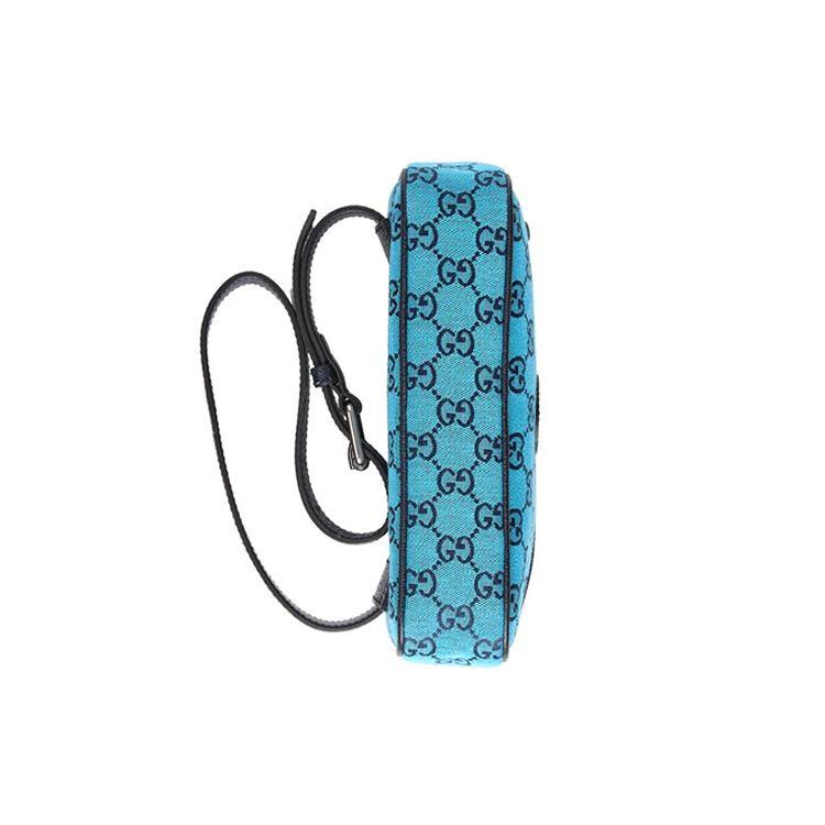 Gucci GG Vícebarevné Logo Plátěná Taška přes Hrudník Unisex Tašky Modrá Tmavě Modrá 658657-2UZAN-4487