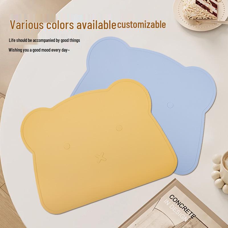 Baby Bear Silicone Placemat: Creative, Heat & Stain Resistant, Thickened, Enlarged Food-Grade Insulation Pad