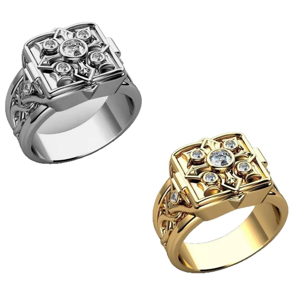 Yunjin Fashion Neuer Dominanter Geschnitzter Klapp-Mikrodiamant Herrenring