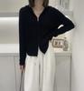2024 Women's Ultra-Fine Wool Hooded Knit Cardigan Jacket with Double Zipper, European Style
