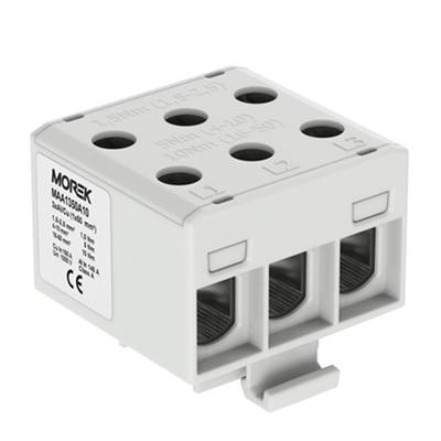 Current Terminal Block Rail Connector Distribution 1.5-50Mm2 Gray 3P