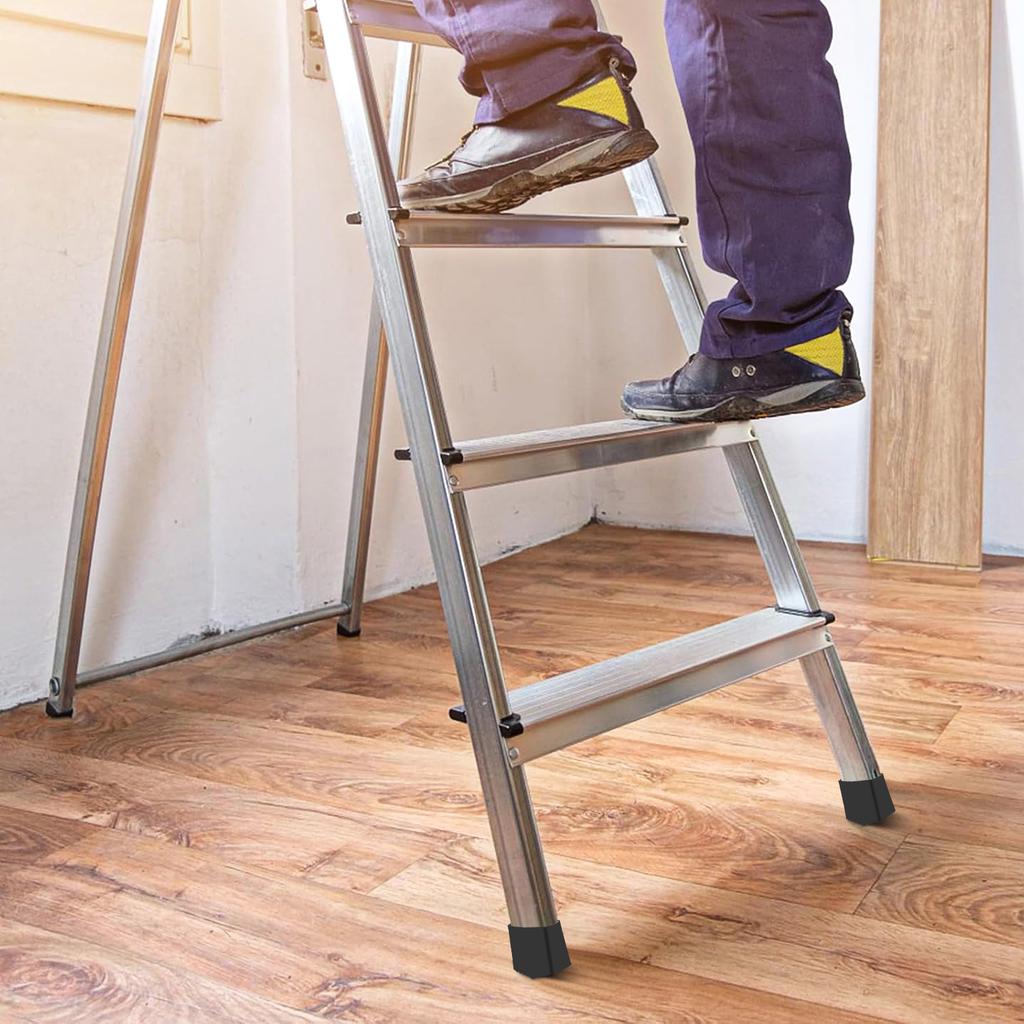 2 ks Černé gumové kryty na nohy žebříku, protiskluzové podložky, 2x4cm čtvercové stabilizátory, ochranné krytky nohou pro nohy domácího nábytku