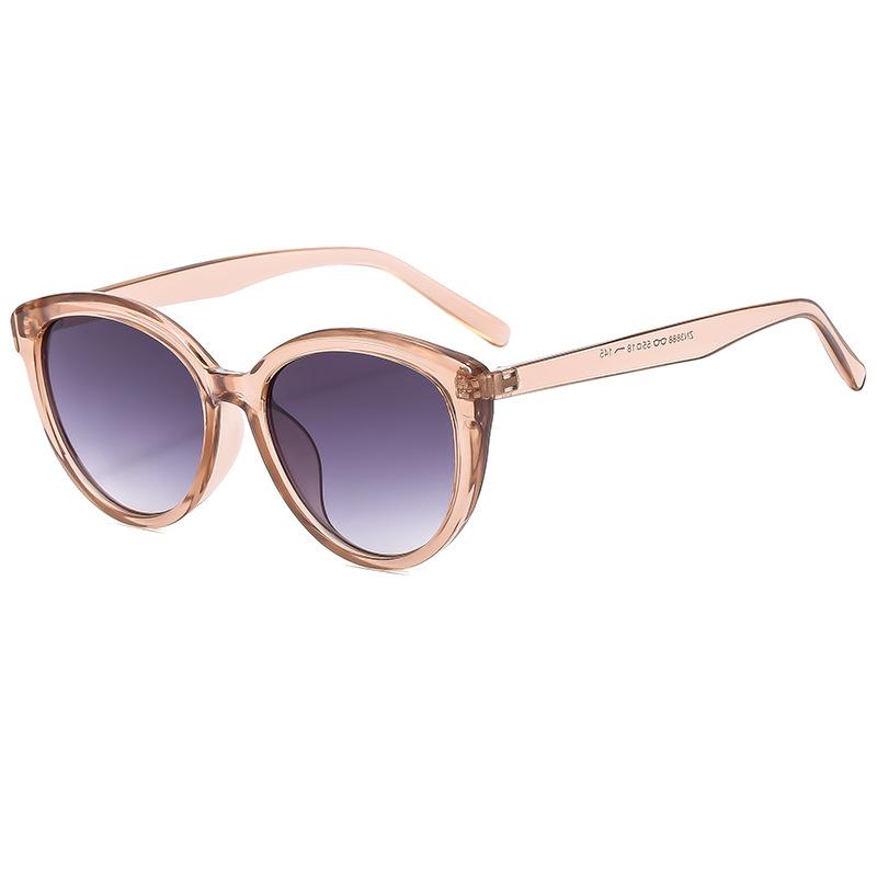 Retro sunshade sunglasses women's trendy round face thin cat eye glasses fashion street shot high-end European and American sunglasses