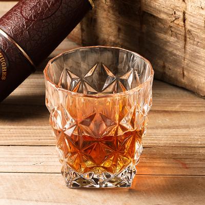 330ml Transparent Brandy Vodka Cocktail Scotch Bourbon Cups Diamond Carved Whiskey Glass Household Creative Drinkware Water Mug