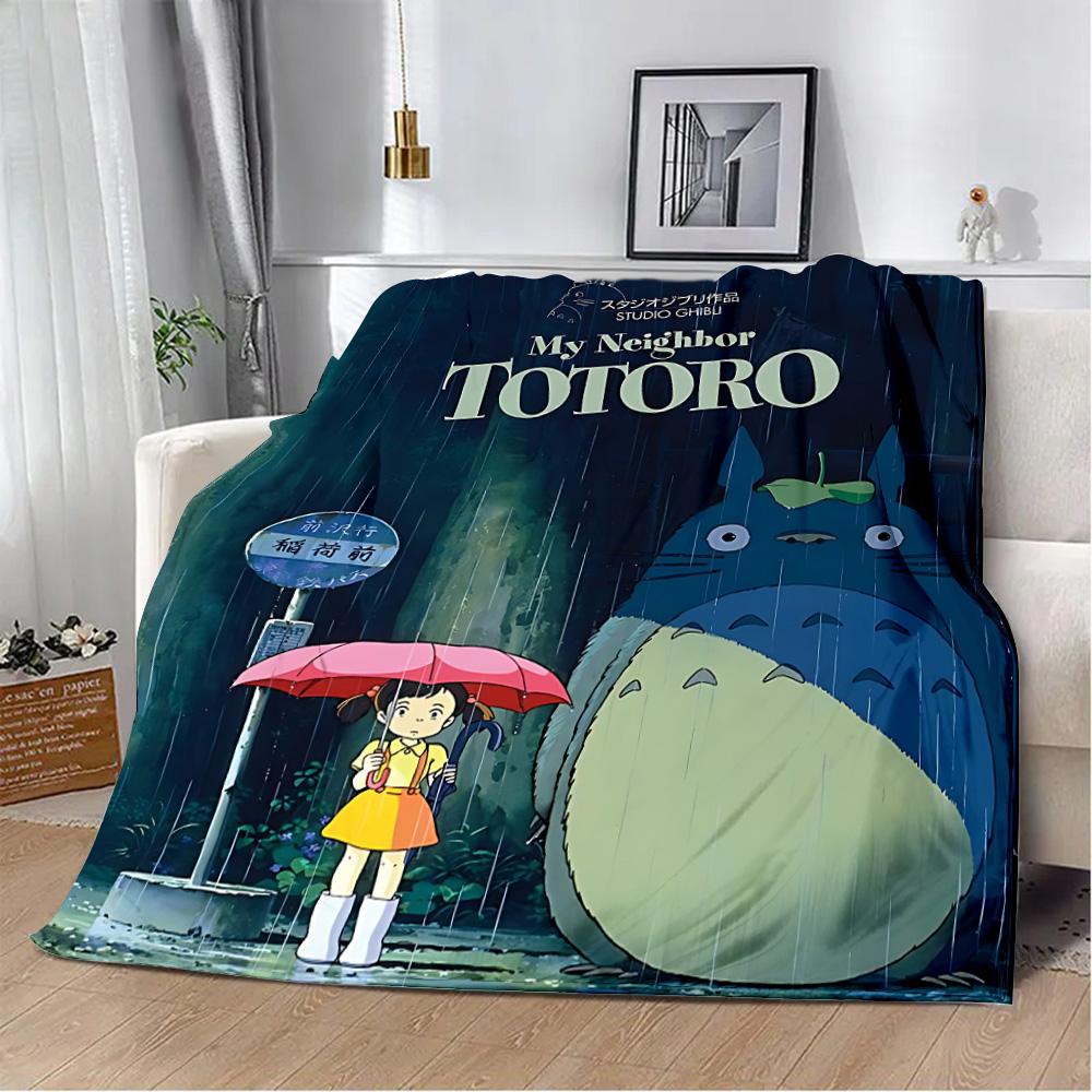 Hot Anime Cartoon Printed Blanket Picnic Blankets Warm Blanket Soft and Comfortable T-TotoroS Blanket Home Travel Birthday