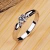 Bague Solitaire Classique avec Pierre Taille Ronde pour Hommes et Femmes Bague Réglable Design Minimaliste Moderne Bijou Cadeau