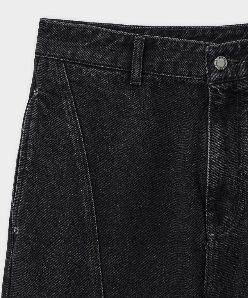 Bellie True Curved Denim Pants Type-2 - Washed Black