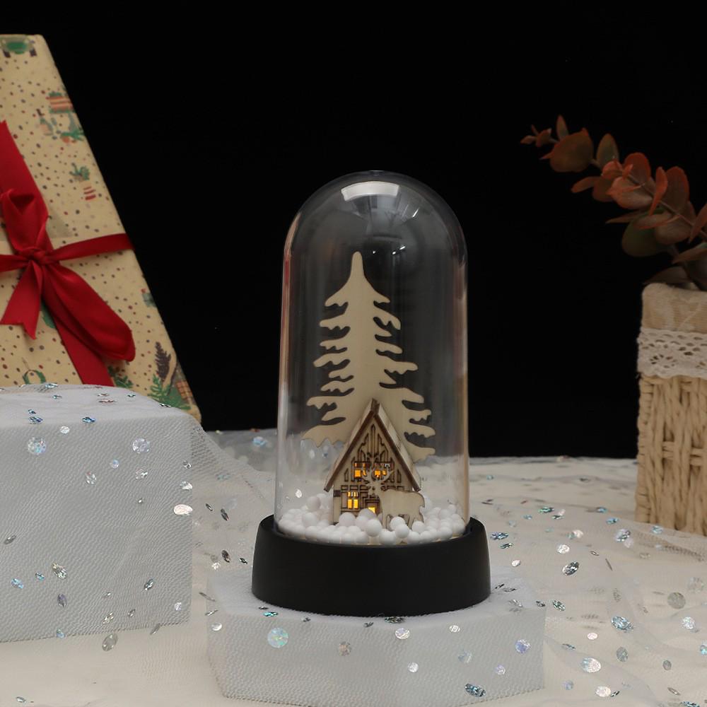 European Reindeer Night Lamp: Snow Scene Christmas Ornament Gift