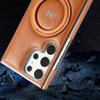 Business-Lederhülle mit magnetischer drehbarer Halterung für Samsung Galaxy S24 Plus S23 S22 Ultra für MagSafe Luxus-Objektivschutz Stoßfeste Telefonabdeckung