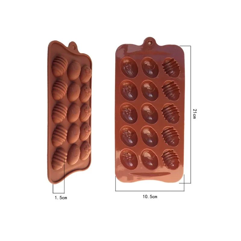 15 Holes Easter Eggs Chocolate Molds Silicone Form Cake Molds Bakeware Baking Dish High Temperature Kitchen Cake Accessories