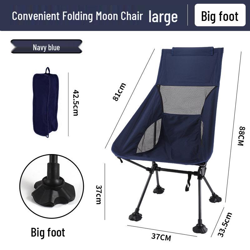 Portable Outdoor Moon Chair with Breathable Mesh Backrest – Folding Chair for Fishing, Art, and Beach Picnics
