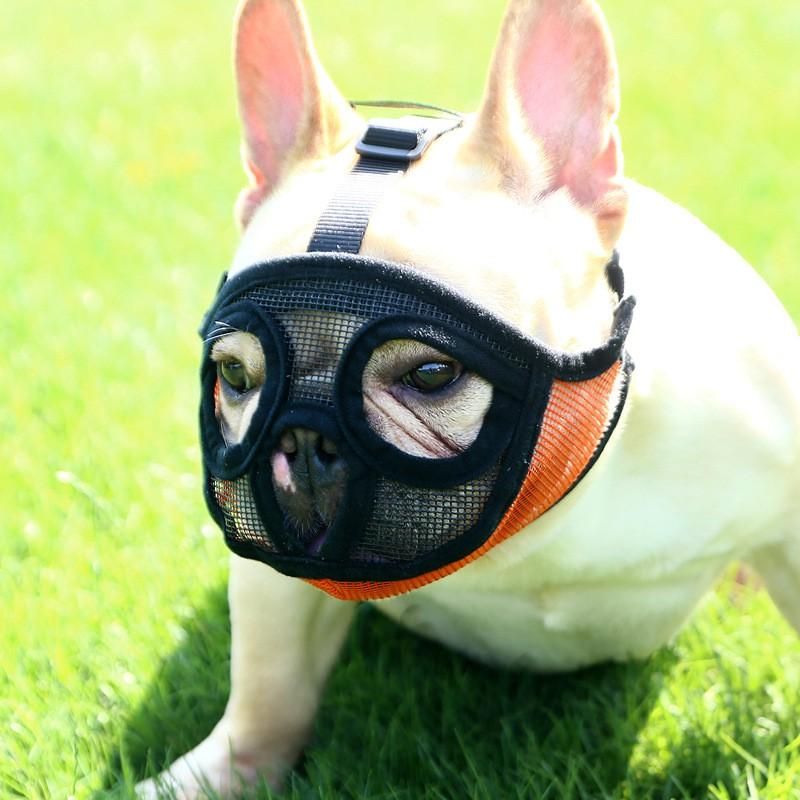 Adjustable Dog Muzzle Bulldogs Frenchies Pugs Shih Tzus Lhasa Apsos With Tongue Hole Breathable PVC Safety Snout Cover