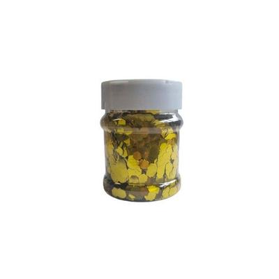 HONEYCOMB GLITTER - GOLD - 100G - 6MM - Hexagonal