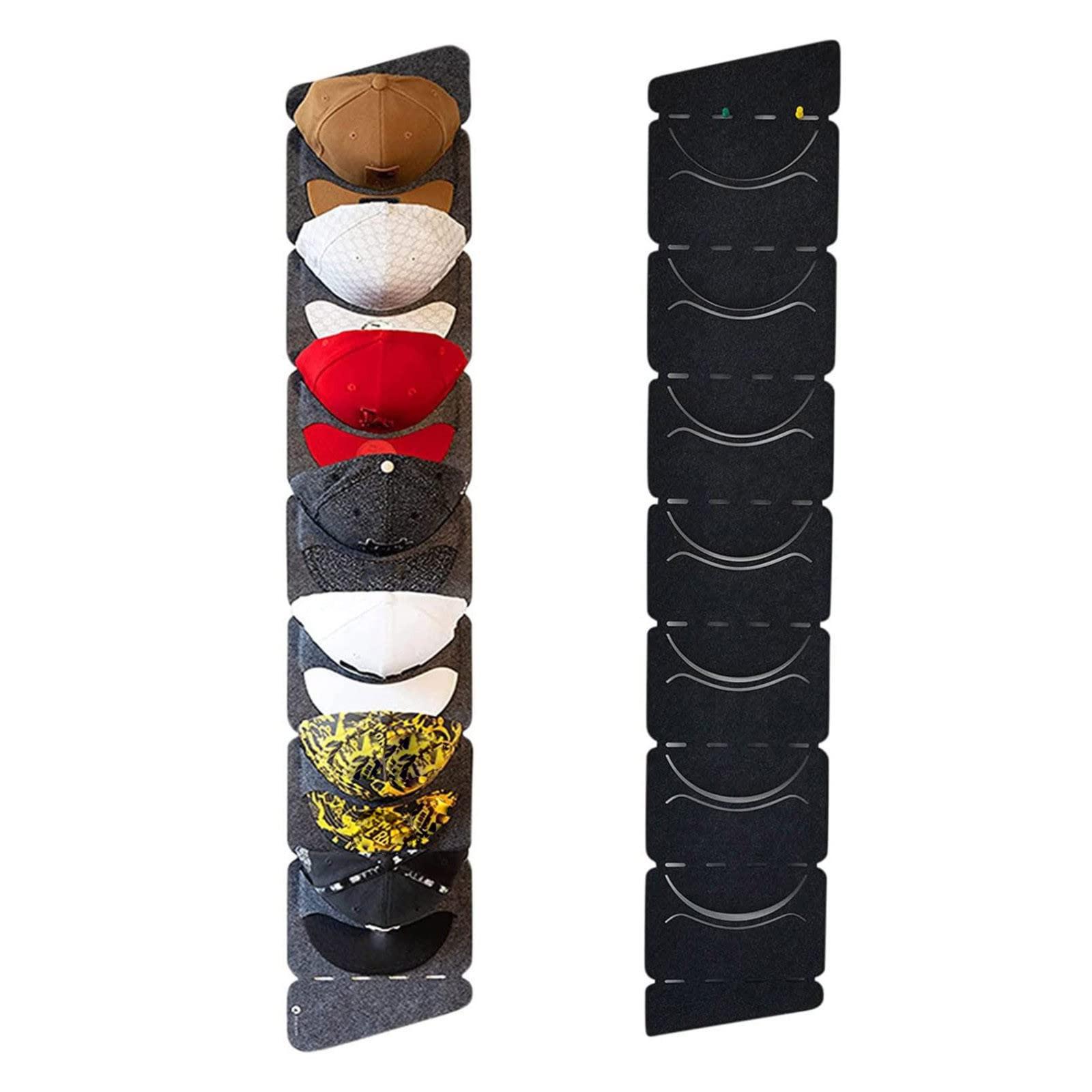 2 étagères Porte Pour Casquettes – Chacune Tient 7 Casquettes, En Feutre Doux, Facile à Accrocher Derrière Une Porte, Gain De Place