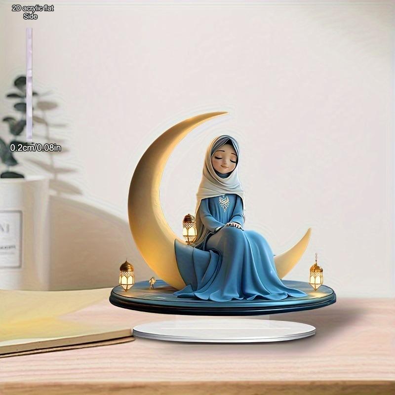 Nun and Moon Decorations - 2D Flat Acrylic Desktop Ornament, Wall Decor Art, Four Seasons Decoration, novelty home decor, Perfect Durable for Bedroom