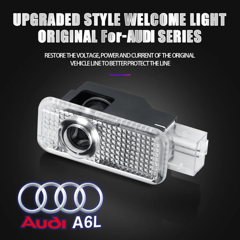 For Audi C6 For Audi A4 A3 8V 8P 8L A6 C5 C6 C7 A5 A7 Q3 Q5 Q7 S3 S4 S6 RS Sline Quattro Car HD Projector Lamp LED Auto Door Welcome Light