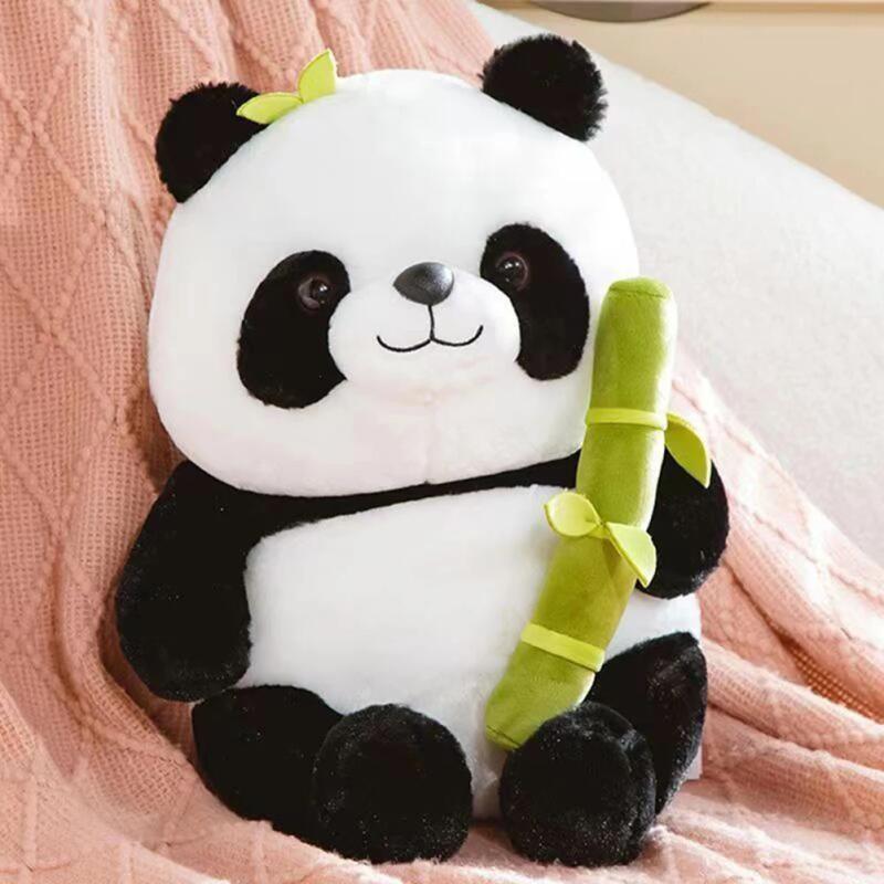 25 40Cm Kawaii Bamboo Tube Panda Set Plush Pillow Doll Toy Cute Plushies Stuffed Animal Soft Hugging Kid Birthday Christmas Gift