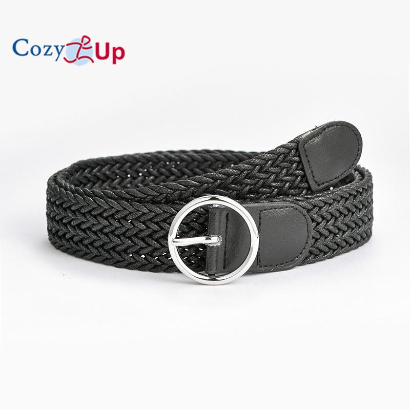 Candy Color Ladies Round Buckle Belt Retro Twist Wax Rope Braided Decorative Jeans Belt